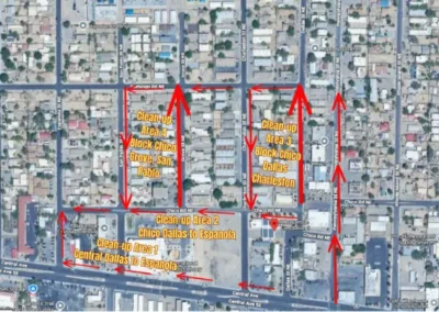 map of area that the team cleaned up